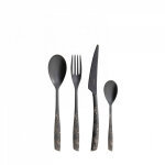 24 pi�ces de couverts dans sabbiato pvd black wooden case riviera lady black diamond bugatti