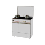 Godin - 240163000010 - cuisini�re bois arp�ge 85cm 10, 5kw buches 50cm blanc 240163blanc