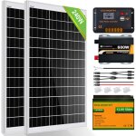 Eco - worthy - 240w 12v kit panneau solaire avec batterie rechargeable lithium lifepo4 50ah 12v, contrleur ...