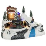 Mediawave store - 243012 carrousel de nol - train avec lumires, sons et mouvements 24x16x17 cm