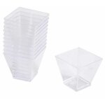 Lot de 25 verrines carrées en plastique réutilisable 'mini apéritif' 6cl argent Lot de 25 verrines carrées en plastique réutilisable 'mini apéritif' 6cl argent