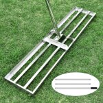 25x120 cm professionnel raclette avec manche r�glable, � gazon en acier inoxydable golf herbe de jardin ...