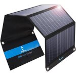 28w panneau solaire pliable avec ampremtre numrique, bigblue chargeur solaire portable tanche ip44, ...