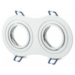 Support de spot encastr� double led rond v - tac 2 x gu10 blanc r�glable