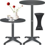 2in1 table haute table de bistrot aluminium plateau inox r�glable en hauteur 70cm / 115cm table de f�te ...
