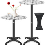 2in1 table haute table de bistrot aluminium plateau inox rglable en hauteur 70cm / 115cm table de fte ...