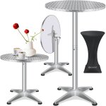 2in1 table haute pliante table de bistrot aluminium plateau inox hauteur rglable 70cm / 115cm table ...