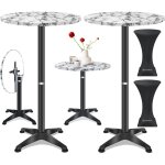2in1 table haute pliante table de bistrot aluminium plateau inox hauteur r�glable 70cm / 115cm table ...