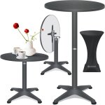 2in1 table haute pliante table de bistrot plateau en aluminium inox hauteur rglable 70cm / 115cm table ...