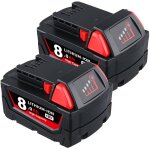 Pdstation - 2pack 8. 0ah 18v lithium batterie de remplacement pour milwaukee 18v m18 48 - 11 - 1820 48 ...