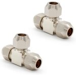 2pcs 8mm manchon de compression, tube � trois voies de diam�tre �gal, argent, pour la climatisation et ...