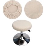 2pcs beige housse tabouret rond, housse tabouret de bar rond, housse tabouret rond �lastique, lavable ...