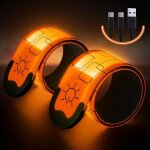 2pcs brassard lumineux led rechargeable via usb, brassard reflechissant led running, bande clignotant ...