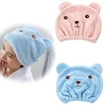 2pcs chapeau cheveux secs serviette cheveux serviette � cheveux en microfibre turban absorbant serviettes ...