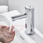 2pcs chrome mitigeur de lavabo infrarouge automatique robinet à eau chaude et froide en laiton pour vasque ... 2pcs chrome mitigeur de lavabo infrarouge automatique robinet à eau chaude et froide en laiton pour vasque ...