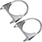2pcs colliers de serrage pour tuyau d'�chappement, 89 mm u bolt clamp colliers d'�chappement universel ...
