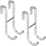 2pcs crochets de douche en acier inoxydable crochets de salle de bain avec protection en silicone pour ...