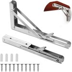 2pcs �querre pliante 25cm / 10in, support d' �tag�res pliants en acier inoxydable, equerre etag�res, ...