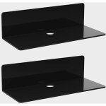 2pcs tagre murale flottante en acrylique, 23 9. 5cm, etagere adhsive sans percer avec 4 clips cble, ...