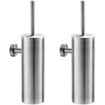 2pcs porte brosse de toilette wc en acier inoxydable avec support wc mural imperm�able pour salle de ...