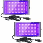2pcs projecteur uv led 100w lumi�re noire ip65 imperm�able, lampe led ultra - violet, eclairage � effet ...