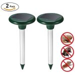 2pcs r�pulsif taupe solaire � ultrason, solar r�pulsif � ultrasons, chasse taupe solaire combine sons ...
