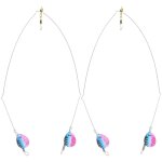 2pcs support �quilibre fil acier inoxydable avec �merillon et paillettes pour p�che en mer (bleu rose) ...