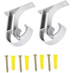 2pcs support tringle rideaux plafond blanc support tringle penderie support pour garde - robe tube supports ...
