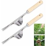 2pices dsherbeur  main jardin dsherbage en forme de y extracteur avec manche en bois, pour dsherbage ...