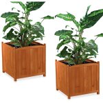 Mucola - 2x 50cm jardin bac � fleurs planteur, bo�te de fleur en bois, fleur carr� nouveau