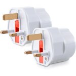 Aougo - 2x adaptateur prise anglaise - modle schuko type g - fiche france vers royaume - uni - prise ...