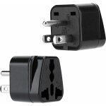 Memkey - 2x adapteur de prise en noir ? set de 2 pices type b adaptateur de voyage pour prise en courant ...