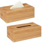 2x bo�te � mouchoirs en bambou rangement � tissus salle de bain en bois bo�te de mouchoirs, 7, 5 x 24 ...