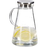 2x carafe en verre, 1, 8 l, avec couvercle, eau, jus, eau aromatise, lavable au lave - vaisselle, transparent ...