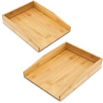 2x corbeilles à courrier en bambou range - dossier rangement format a4 documents hxlxp : 6 x 25 x 34 ... 2x corbeilles à courrier en bambou range - dossier rangement format a4 documents hxlxp : 6 x 25 x 34 ...