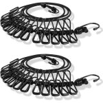 2x corde � linge de voyage flexible avec pinces utilisation ext�rieure corde � linge l�g�rement �lastique ...