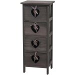 Mendler - commode forli - armoire � tiroirs - 4 tiroirs avec c?urs 70x29x25cm - look shabby - vintage ...