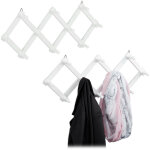 2x garde robe murale en bois tringle de garde robe, 10 crochets, stable, vestiaire, blanc