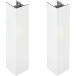 2x jonction de plinthe 150mm blanc brillant angle angulaire coin cuisine raccord connecteur pied de meuble ...