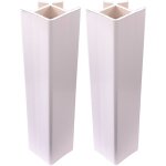 2x jonction de plinthe 90� en pvc connecteur socle cuisine raccord profil, hauteur 120mm finition blanc ...