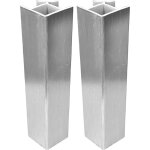 2x jonction de plinthe 90� en pvc connecteur socle cuisine raccord profil, hauteur 150mm finition aluminium ...