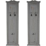Hhg - jamais utilis] 2x patre, portemanteau, vestiaire ouvert, 28x3, 5x109cm, shabby, vintage, gris ...