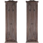 Hhg - jamais utilis] 2x patre, portemanteau, vestiaire ouvert, 28x3, 5x109cm, shabby, vintage, marron ...