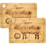 Dunedesign - 2x planches  dcouper 33x23cm pais 20mm avec rigole pour jus bambou