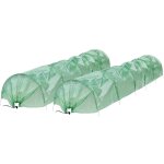 2x serre de jardin 300x55x35 cm 3 m film de grille pe, 135 g / m 6 fils d'acier,  2 mm transparent ...