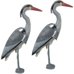 2x statues de d�co h�ron, protection contre les chasseurs de poissons, oiseau sur pied, �tang, � planter, ...