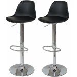 Dcoshop26 - 2x tabourets de bar tabouret de comptoir pivotant en synthtique noir base et cadre en acier ...