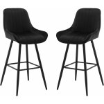 Woltu - lot de 2 tabourets de bar hauts avec dossier chaise moderne avec repose - pieds, si�ge en velours, ...