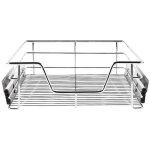 2x tiroirs t�l�scopique de cuisine, panier treillis m�tallique pour placard, lot de 2 panier de rangement, ...