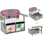 Goplus - 3 - en - 1 ensemble table et chaise enfant convertible - coffre de rangement avec 2 bacs en ...
